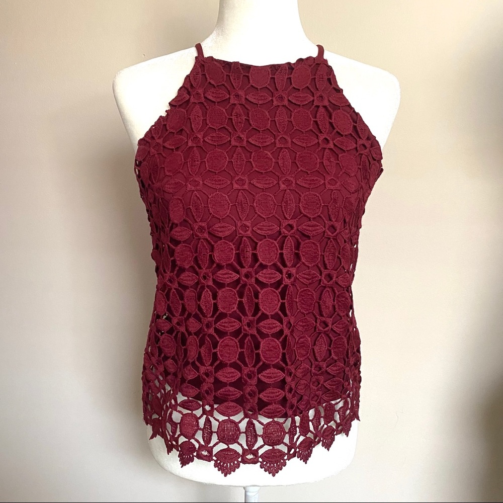 Monteau Crochet Lace Sleeveless Top